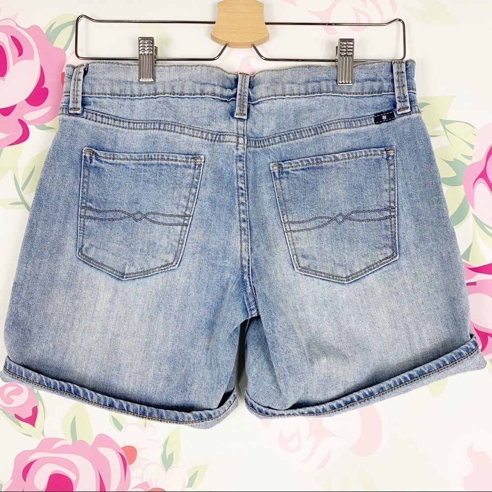 Lucky Brand Light Wash The Roll Up Boho Embroidered Denim Jean Shorts 26 - Picture 4 of 7